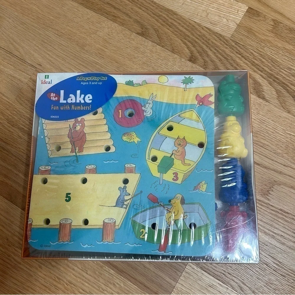 Vintage Peg n Play Set At the Lake With Numbers NEW Ideal Toys Educational Learn
